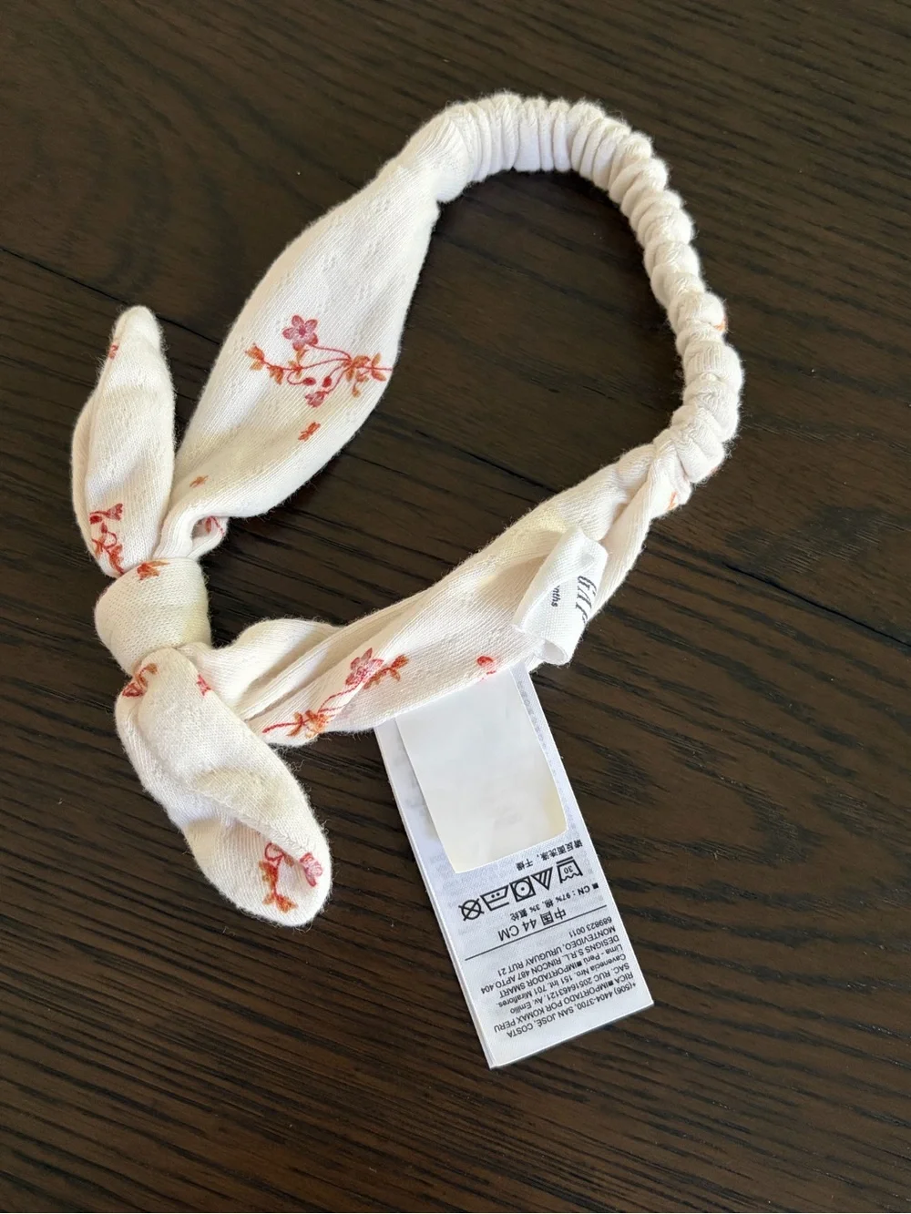 GAP Cream Floral Long-Sleeve Baby Dress Bodysuit with Headband